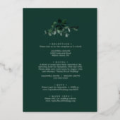 Emerald Greenery Rose Gold Foil All In One Wedding Foil Invitation (Back)