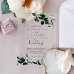 Emerald Greenery Rustic Modern Boho Moody Wedding Acrylic Invitations<br><div class="desc">These emerald greenery rustic modern boho moody wedding acrylic invitations are perfect for a woodland wedding.

The elegant yet rustic design features moody dark green watercolor leaves and eucalyptus with a modern bohemian woodland feel.</div>