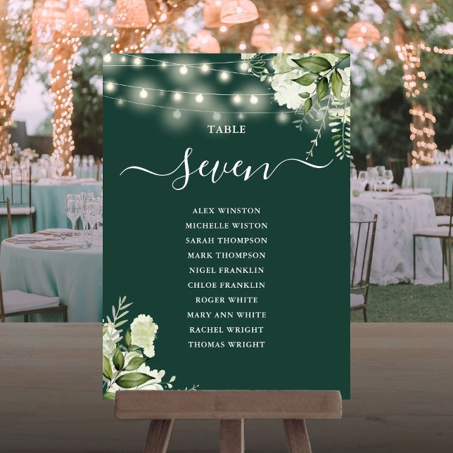Emerald Greenery Seating Plan Table Number (Emerald Greenery Seating Plan Table Number)