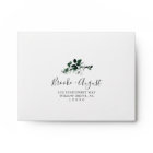 Emerald Greenery Self-Addressed Wedding RSVP