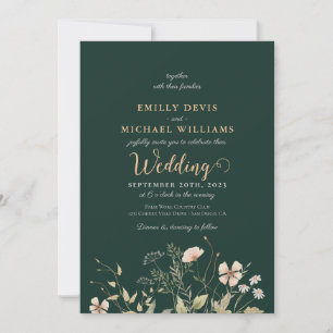Emerald Greenery Signature Wedding Invitation