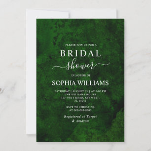 Emerald Greenery & Silver Bridal Shower Invitation