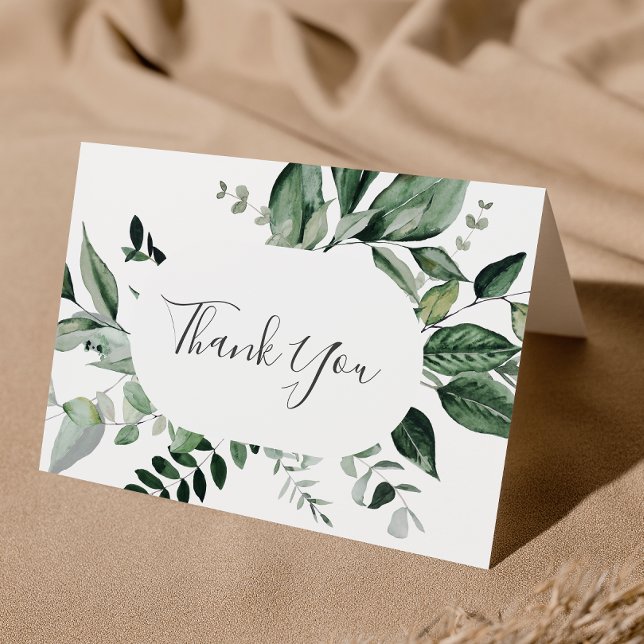 Emerald Greenery Thank You Card (Creator Uploaded)