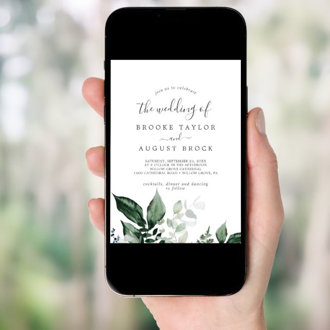 Emerald Greenery The Wedding Of Invitation (Front Digital)