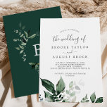Emerald Greenery The Wedding Of Invitation<br><div class="desc">This emerald greenery wedding invitation is perfect for a boho wedding. The elegant yet rustic design features moody dark green watercolor leaves and eucalyptus with a modern bohemian woodland feel.</div>