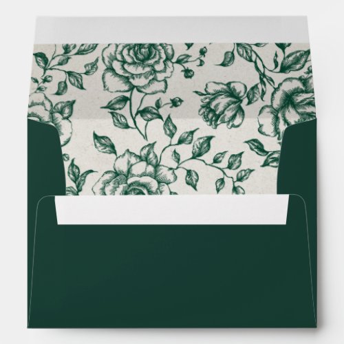Emerald Greenery Vintage Botanical Wedding Envelope