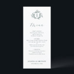 Emerald Greenery Vintage Botanical Wedding Menu<br><div class="desc">Elegant Emerald green greenery vintage botanical wedding menu featuring elegant green watercolor flowers and leaves. Please contact me for any help in customization or if you need any other product with this design.</div>