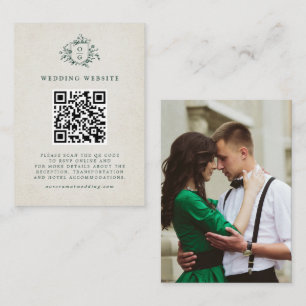 Emerald Greenery Vintage Botanical Wedding Website Enclosure Card