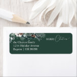 Emerald Greenery Vintage Christmas Address Label<br><div class="desc">Welcome to our enchanting Emerald Greenery Vintage Christmas Address Label design, where vintage charm meets modern elegance. This design features intricate watercolor greenery and subtly elegant calligraphy with simple typography, capturing the essence of traditional coziness and rustic cottage core. With a touch of retro flair and a dash of farmhouse...</div>