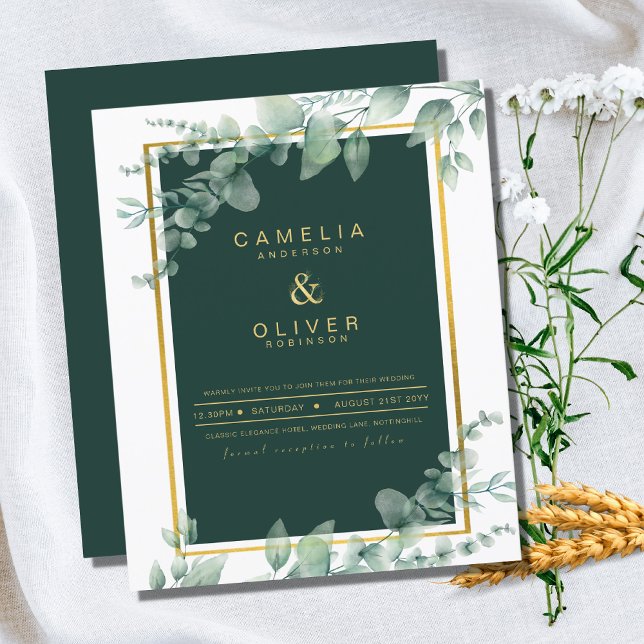 Emerald Greenery Wedding Botanical Nature Invites (Creator Uploaded)