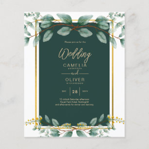 Emerald Greenery Wedding Botanical Nature Invites Flyer