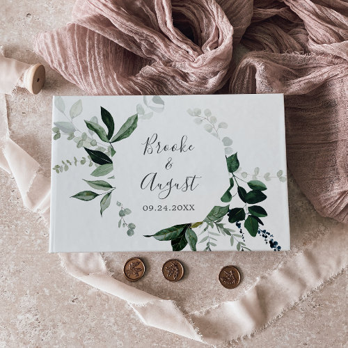 Emerald Greenery Wedding Guest Book