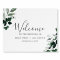 Emerald Greenery Wedding Welcome Sign