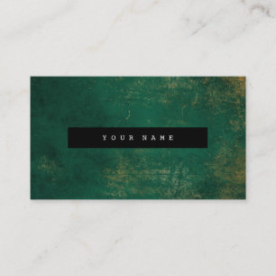 Emerald Grungy Distressed Gold Marble Vip Business Card