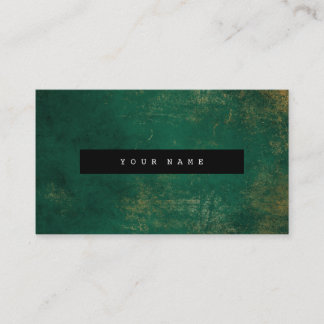 Emerald Grungy Distressed Gold Marble Vip Business Card