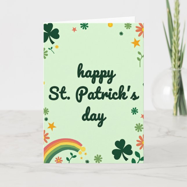 Emerald Happy St Patricks Day Card (Front)