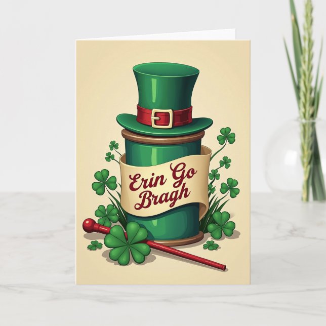 Emerald Hat Glitter Texture Card (Front)