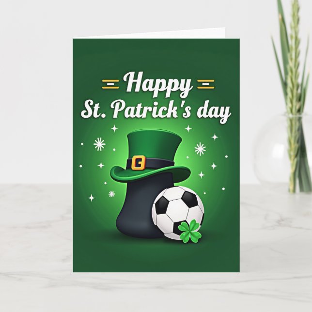 Emerald Hat Soccer Luck Card (Front)