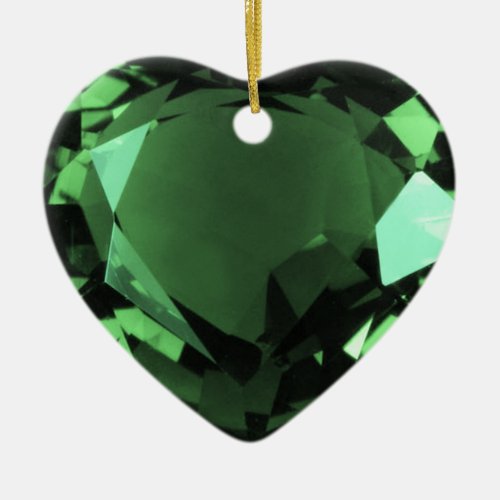 Emerald Heart Ceramic Ornament