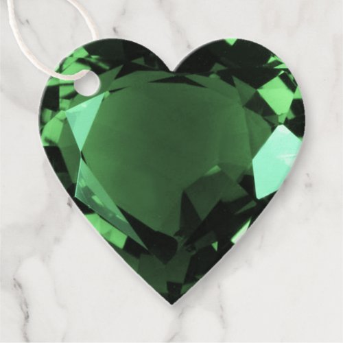 Emerald Heart Favor Tags