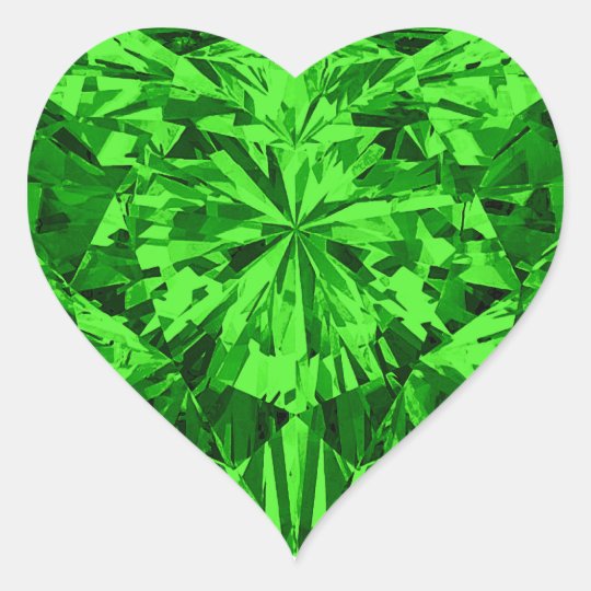 Emerald Heart Heart Sticker | Zazzle.com