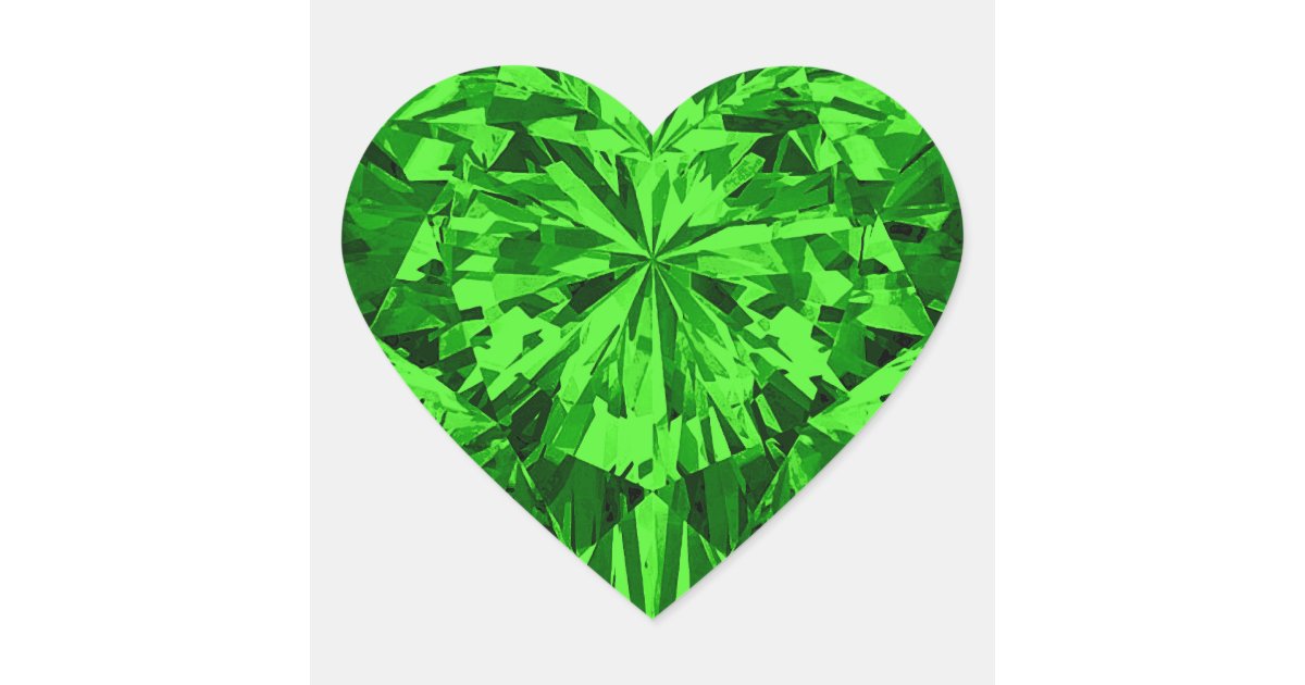 Emerald Heart Heart Sticker Zazzle