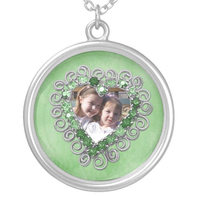 Emerald Heart Photo Necklace (Front)
