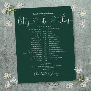 Emerald Heart Script Wedding Schedule Timeline