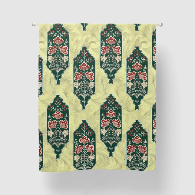 🪷 “Emerald Heritage Blossom Curtains” Blackout Curtains (Front)