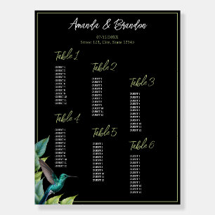 Emerald Hummingbird Tropical Leaves Wedding Foam Board
