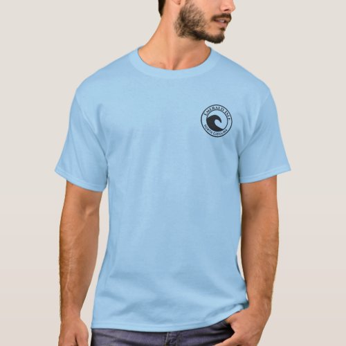 Emerald Isle Black Ocean Wave Circle Design T_Shirt