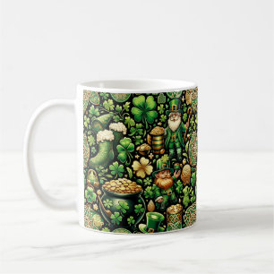 Emerald Isle Charm: Seamless St. Patrick's Day Pat Coffee Mug