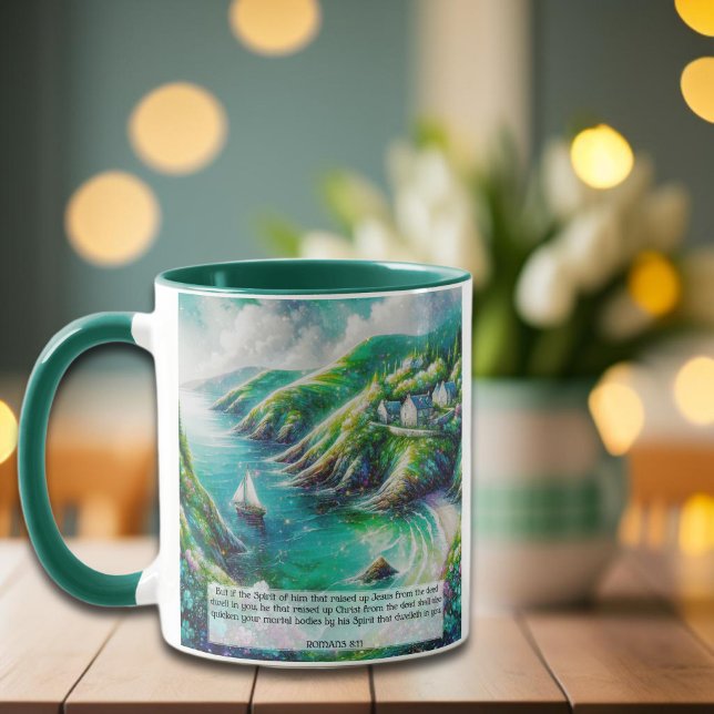 Emerald Isle Irish Christian KJV Romans Verse Mug (Creator Uploaded)