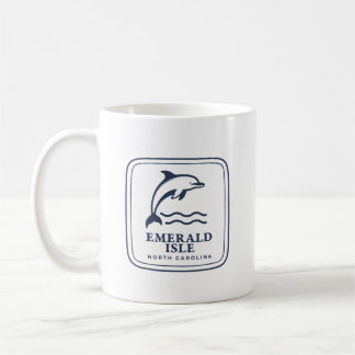 Emerald Isle North Carolina Dolphin Coastal Beach Coffee Mug