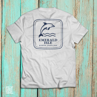 Emerald Isle North Carolina Dolphin Coastal Beach T-Shirt