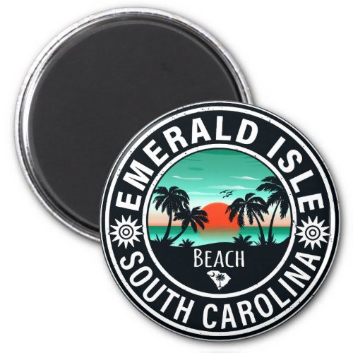 Emerald Isle North Carolina Retro Sunset Souvenirs Magnet