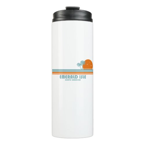 Emerald Isle North Carolina Sun Palm Trees Thermal Tumbler