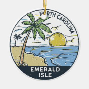 Emerald Isle North Carolina Vintage  Ceramic Ornament