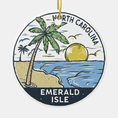 Emerald Isle North Carolina Vintage  Ceramic Ornament