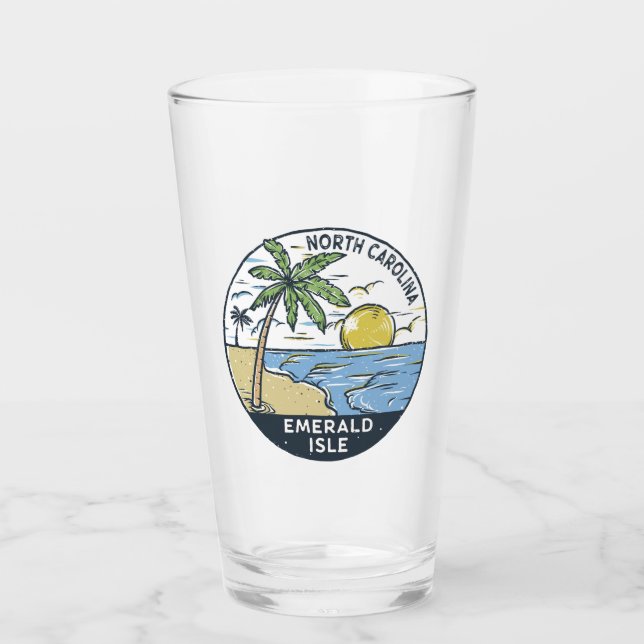 Emerald Isle North Carolina Vintage Glass (Front)