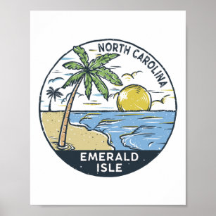Emerald Isle North Carolina Vintage Poster