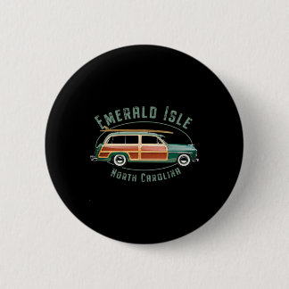 Emerald Isle North Carolina Vintage Surfing Button