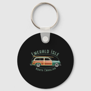 Emerald Isle North Carolina Vintage Surfing Keychain