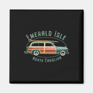 Emerald Isle North Carolina Vintage Surfing  Magnet