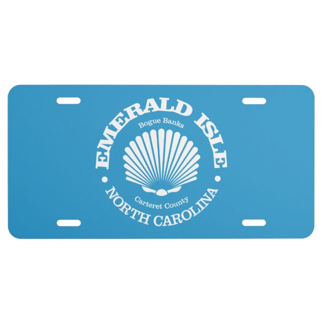 Emerald Isle (seashell) License Plate (Front)