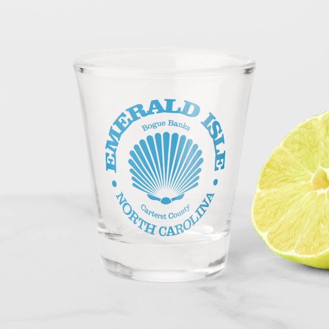 Emerald Isle (seashell) Shot Glass (Front)