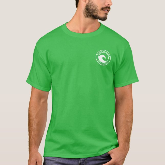 Emerald Isle White Ocean Wave Circle Design T-Shirt (Front)