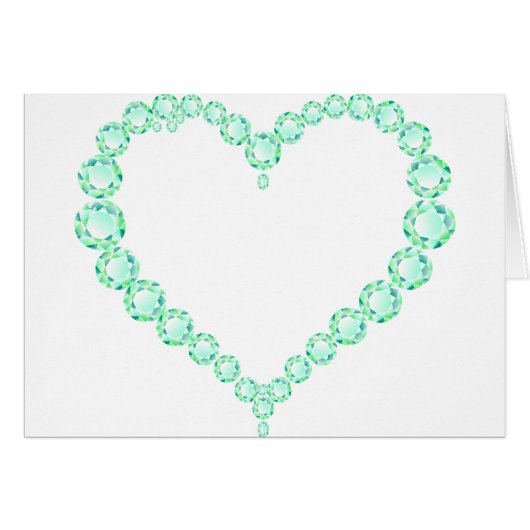 Emerald Jewel Heart Cards (Front Horizontal)