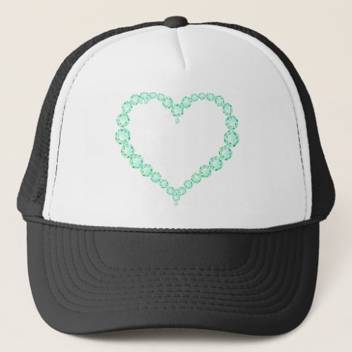 Emerald Jewel Heart Trucker Hat