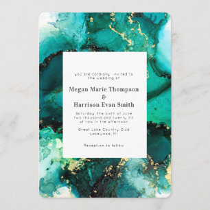 Emerald Jewel Tone Wedding Invitation